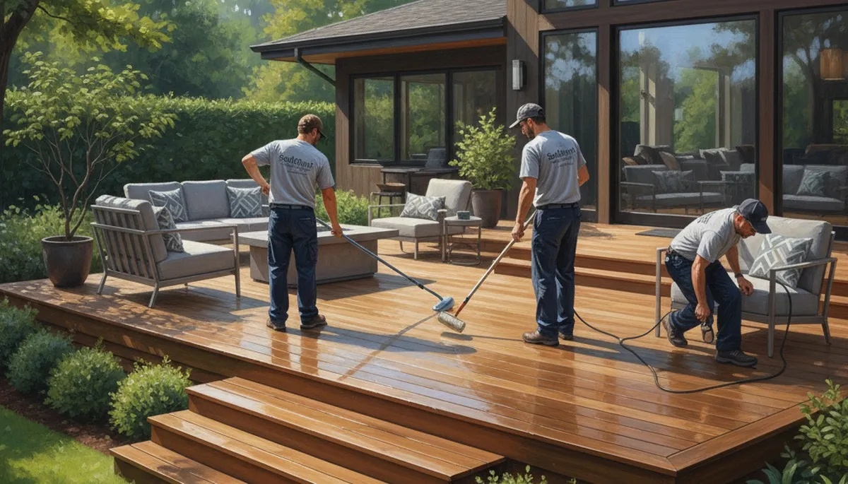 Deck sealing service in Burlington, VT protects wood decks from winter and moisture damage